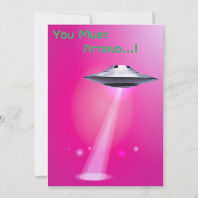 50th Birthday 👽 UFO Alien Abduction Invitation (Front)