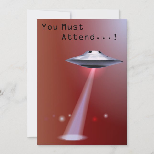 50th Birthday 👽 UFO Alien Abduction Invitation (Front)