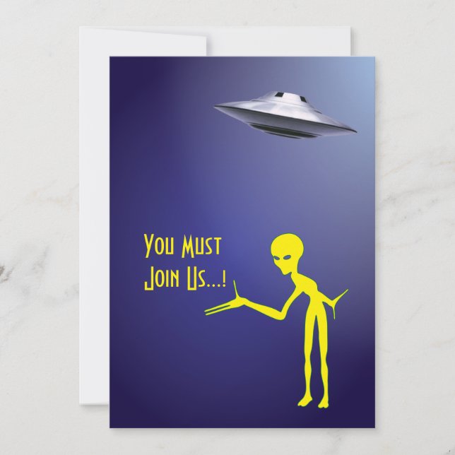 50th Birthday 👽 UFO Alien Abduction Party Invitation (Front)