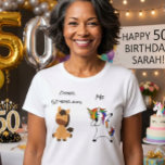 50th Birthday Unicorn Funny Horse Dabbing gift T-Shirt<br><div class="desc">This design was created though digital art. It may be personalised by choosing the customise further option. Contact me at colorflowcreations@gmail.com if you with to have this design on another product. Purchase my original abstract acrylic painting for sale at www.etsy.com/shop/colorflowart. See more of my creations or follow me at www.facebook.com/colorflowcreations,...</div>