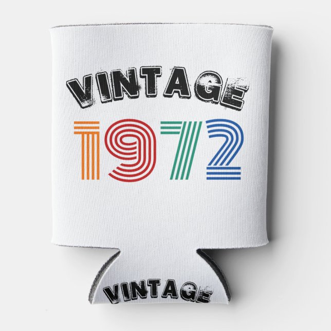 50th Birthday Vintage 1972 Can Cooler (Front)