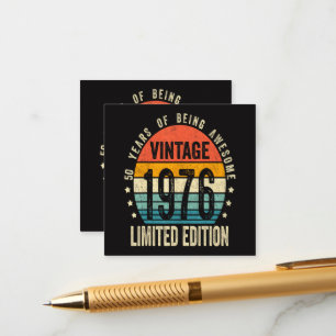 50th Birthday Vintage 1976 Limited Edition  Enclosure Card