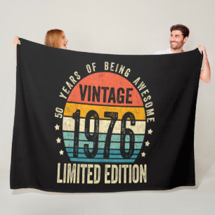 50th Birthday Vintage 1976 Limited Edition Fleece Blanket