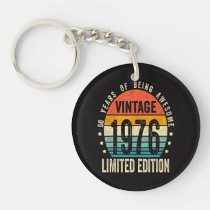 50th Birthday Vintage 1976 Limited Edition  Key Ring