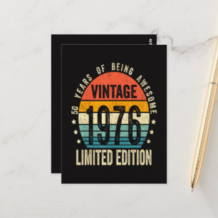 50th Birthday Vintage 1976 Limited Edition Postcard