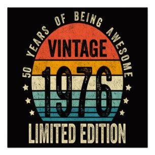 50th Birthday Vintage 1976 Limited Edition Poster