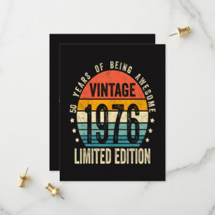 50th Birthday Vintage 1976 Limited Edition Save The Date