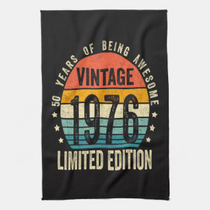 50th Birthday Vintage 1976 Limited Edition  Tea Towel