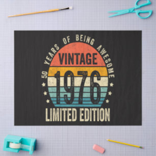 50th Birthday Vintage 1976 Limited Edition  Tissue Paper