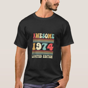 50th Birthday Vintage Awesome 1974 Decor 50 Years T-Shirt