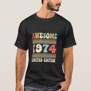 50th Birthday Vintage Awesome 1974 Decor 50 Years  T-Shirt