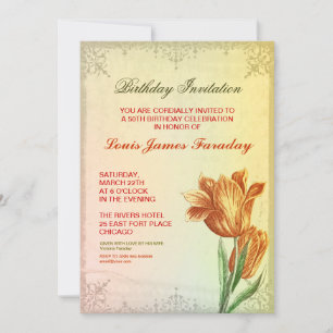 50th birthday vintage design birthday invitations