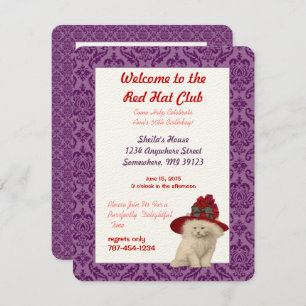 50th Birthday Welcome to the Red Hat Club Party Invitation