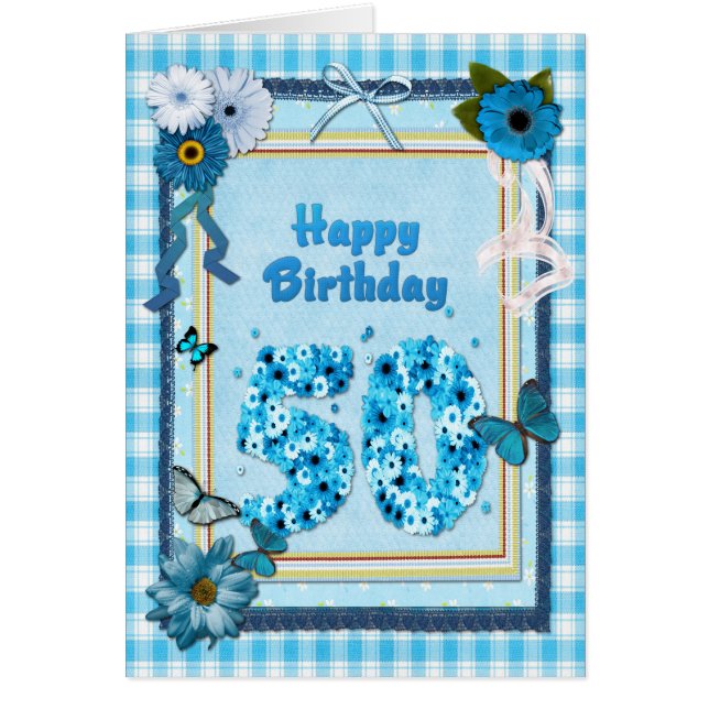 50th Birthday with a scrapbook effect (Front)