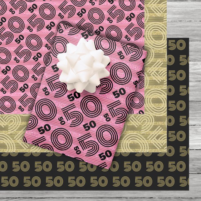 50th Birthday Wrapping Paper Sheets (Creator Uploaded)