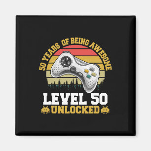 50th Birthday Years Awesome Video Gamer Unlocked F Magnet