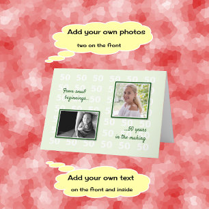 50th birthday your photos and text card