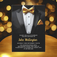 50th Black and Gold Tuxedo Birthday Event