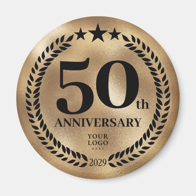50th Business Anniversary Gold Magnet (Front)