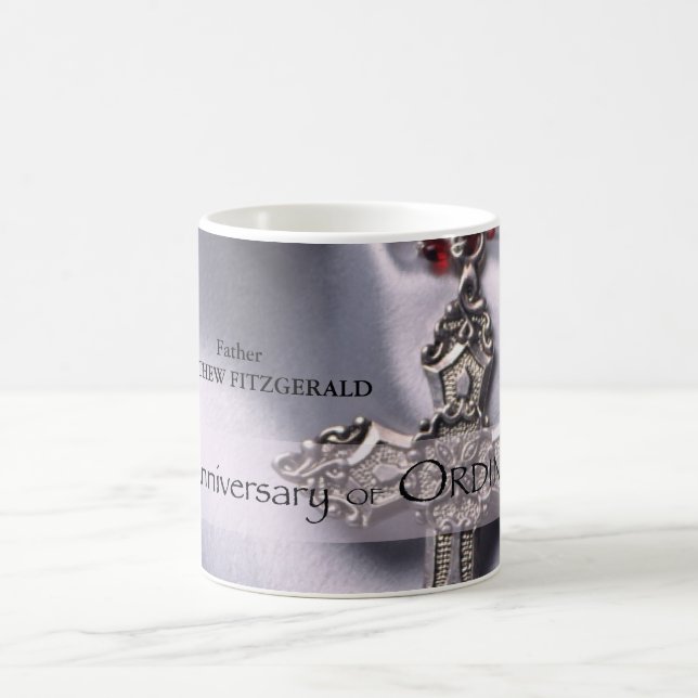 50th Custom Name Ordination Anniversary Chalice Coffee Mug (Center)