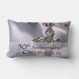 50th Custom Name Ordination Anniversary Chalice Lumbar Cushion