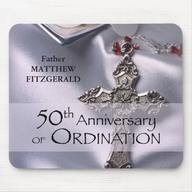 50th Custom Name Ordination Anniversary Chalice Mouse Pad (Front)