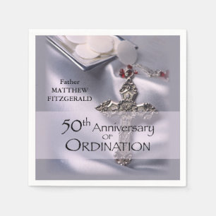 50th Custom Name Ordination Anniversary Chalice Napkin