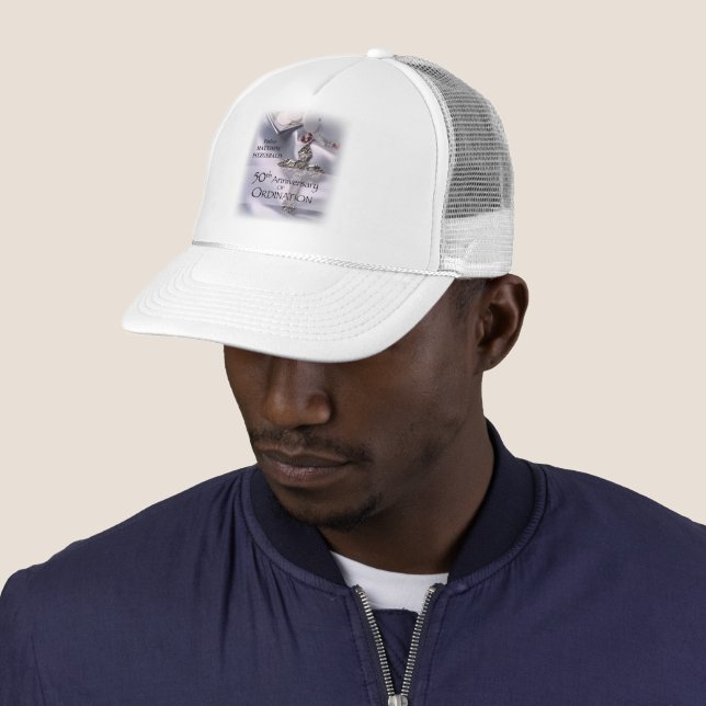 50th Custom Name Ordination Anniversary Chalice Trucker Hat (In Situ)