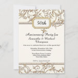 50th Fiftieth Art Nouveau Gold Purple Anniversary Invitation<br><div class="desc">ANY ANNIVERSARY! BLUSH PINK, OFF WHITE AND GOLD. Sophisticated and romantic, Art Nouveau floral swirls, scrolls and leaf foliage rendered in a 3d gold look design with bling. Customised pink, ivory and gold, 50th, fiftieth, celebrating 50 years, Wedding Anniversary party invites - you can change the number of years as...</div>