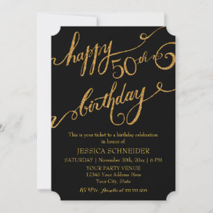 50th, Fiftieth Birthday Party Ticket Celebration Invitation