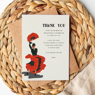 50th Flamenco Dancer Birthday Party Thank You Card