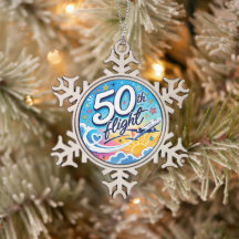 50th flight aeroplane colourful souvenir