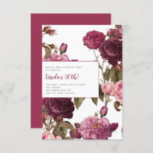 50th Floral Birthday Party Invitations