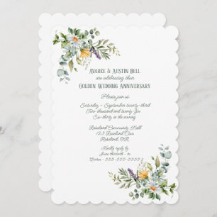 50th Floral Golden Wedding Invitation