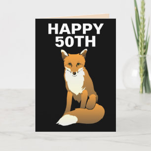 50TH FOX FOXY HAPPY BIRTHDAY CARDS
