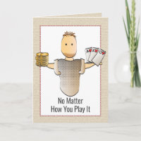 50th Funny Poker Hand Gambling Birthday Card