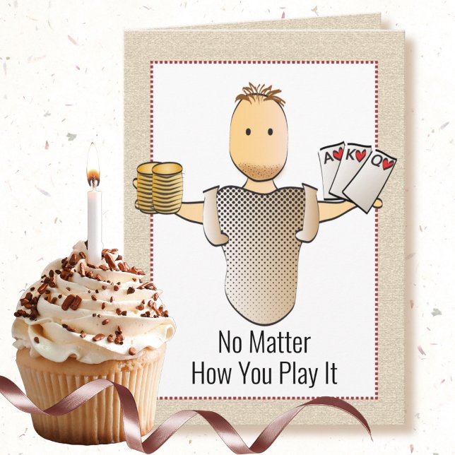 50th Funny Poker Hand Gambling Birthday Card (Creator Uploaded)