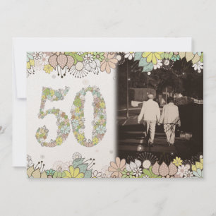 50th GOLD Golden Wedding Anniversary Photo Invite