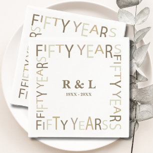 50th Gold Wedding Anniversary Gift Paper Napkin