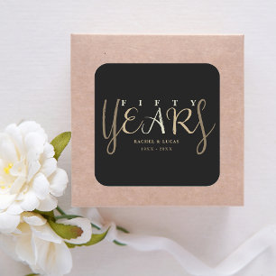 50th Gold Wedding Anniversary Gift Square Sticker