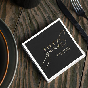 50th Gold Wedding Anniversary Napkin