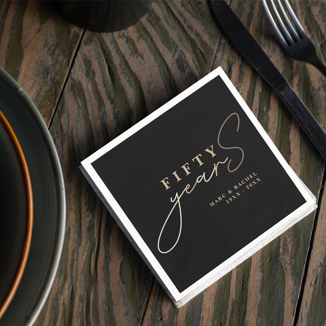 50th Gold Wedding Anniversary Napkin (Creator Uploaded)