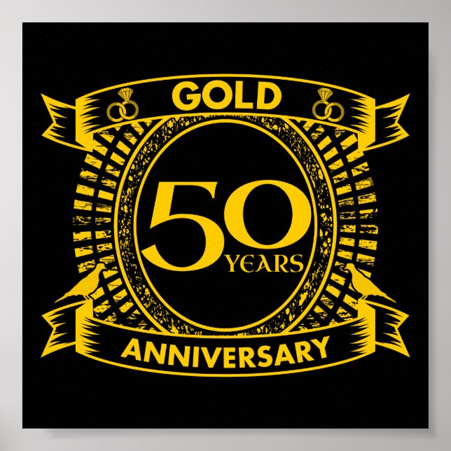 50th Gold Wedding Anniversary Poster (Front)