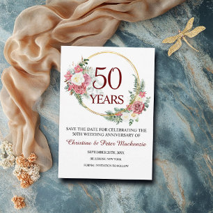 50th Gold Wedding Anniversary  Save The Date