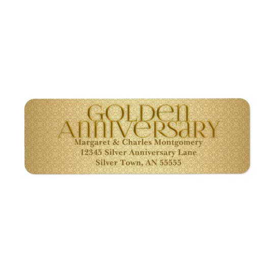 50th Golden Anniversary Avery Label Return Address Label
