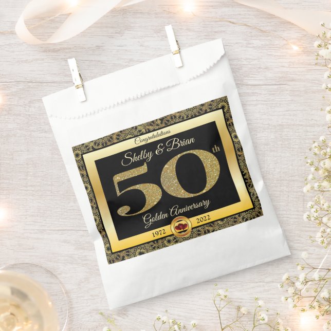 50th Golden Anniversary Favour Bag (Clipped)