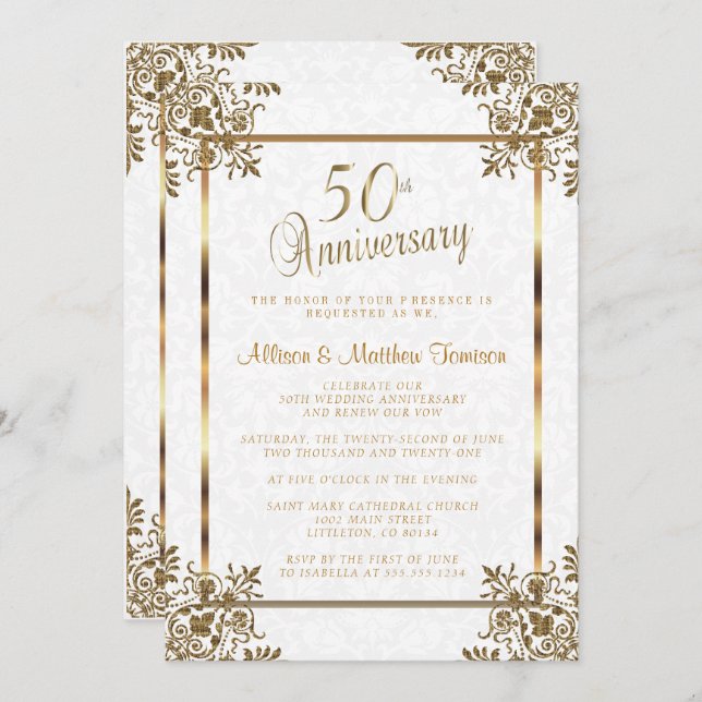 50th Golden Anniversary Invitation (Front/Back)