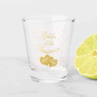 50th Golden Anniversary Personalised Shot Glass