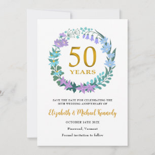 50th Golden Anniversary  Save the Date Card