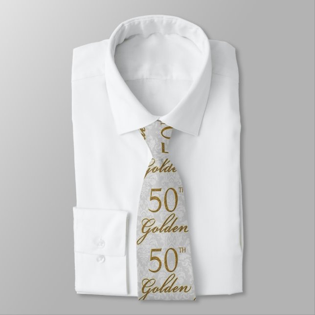 50th Golden Anniversary Silver with Gold Tie (Tied)
